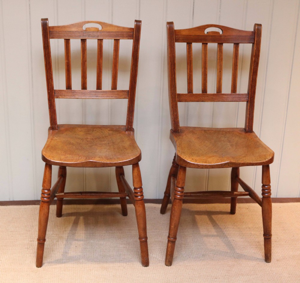 Set Of Eight Beech And Elm Dining Chairs View IV
