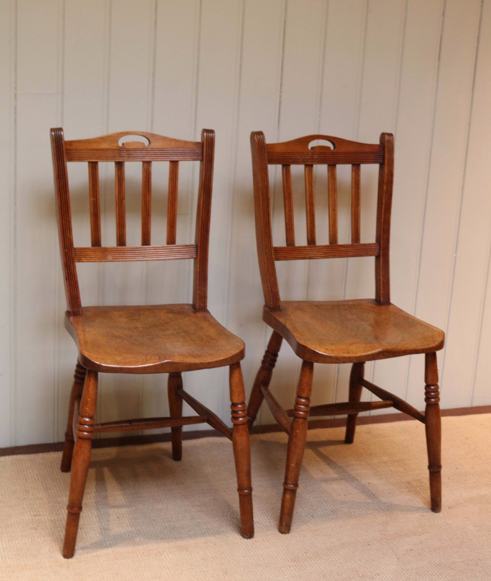 Set Of Eight Beech And Elm Dining Chairs View VI