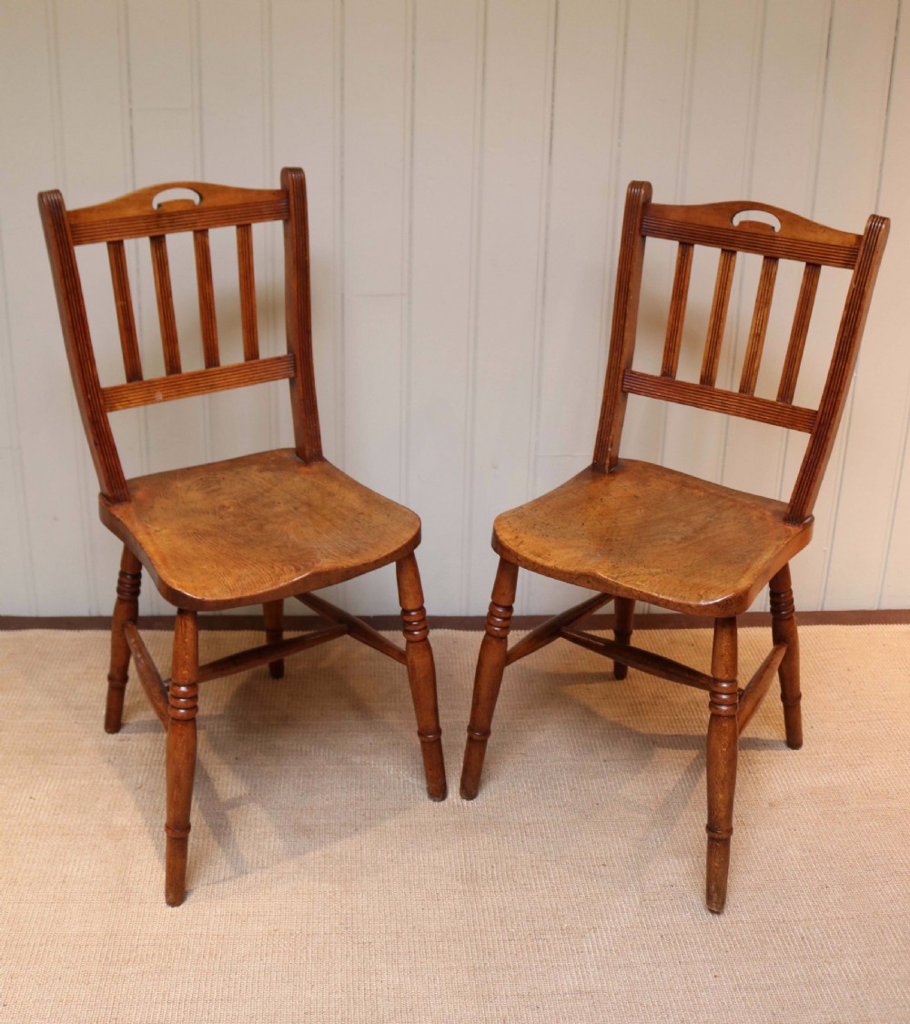 Set Of Eight Beech And Elm Dining Chairs View VIII