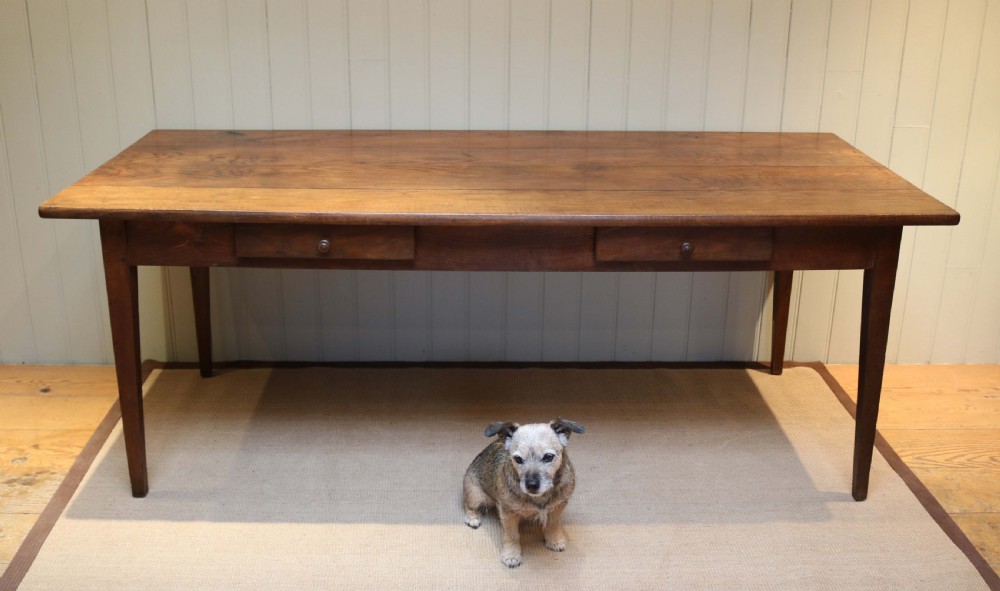 French Oak Farmhouse Table With Two Drawers View VIII