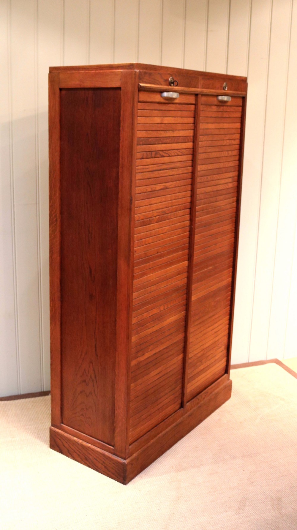 French Double Tambour Front Filing Cabinet View III