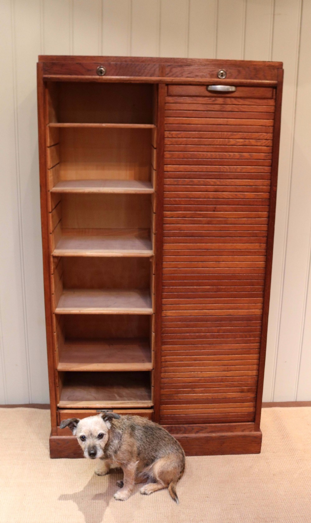 French Double Tambour Front Filing Cabinet View VI