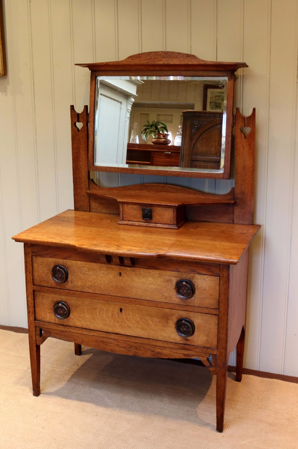 Oak Arts And Crafts Dressing Chest View II