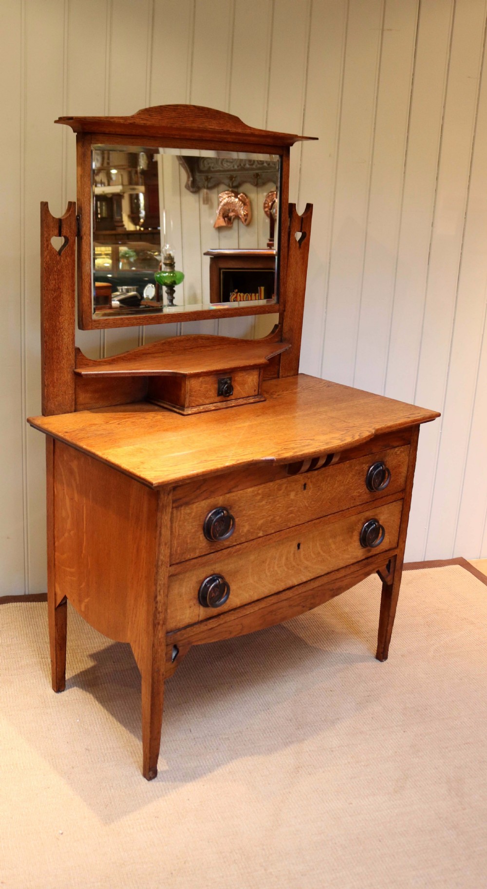 Oak Arts And Crafts Dressing Chest View IV