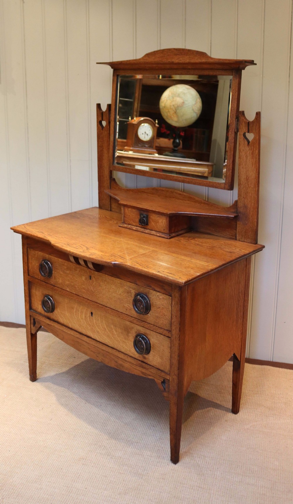 Oak Arts And Crafts Dressing Chest View V