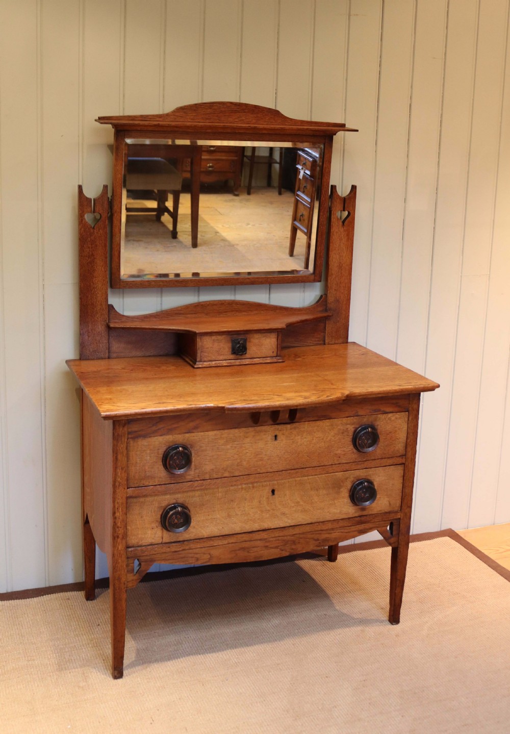 Oak Arts And Crafts Dressing Chest View VI