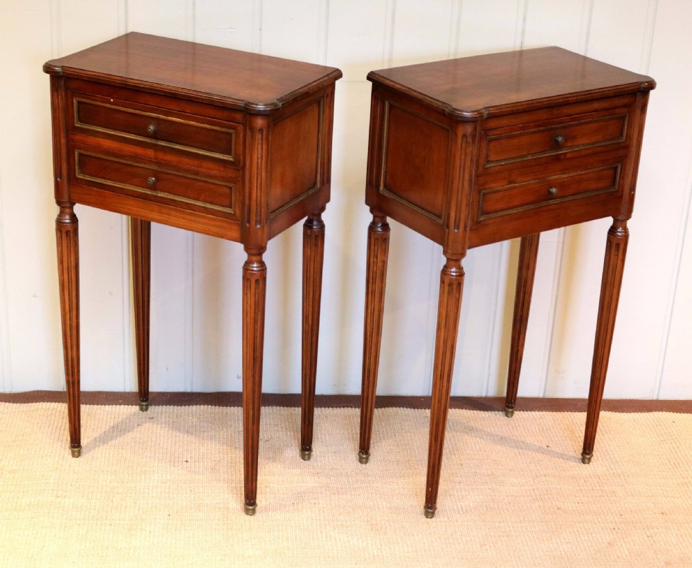 French Cherry Wood Bedside Cabinets View III