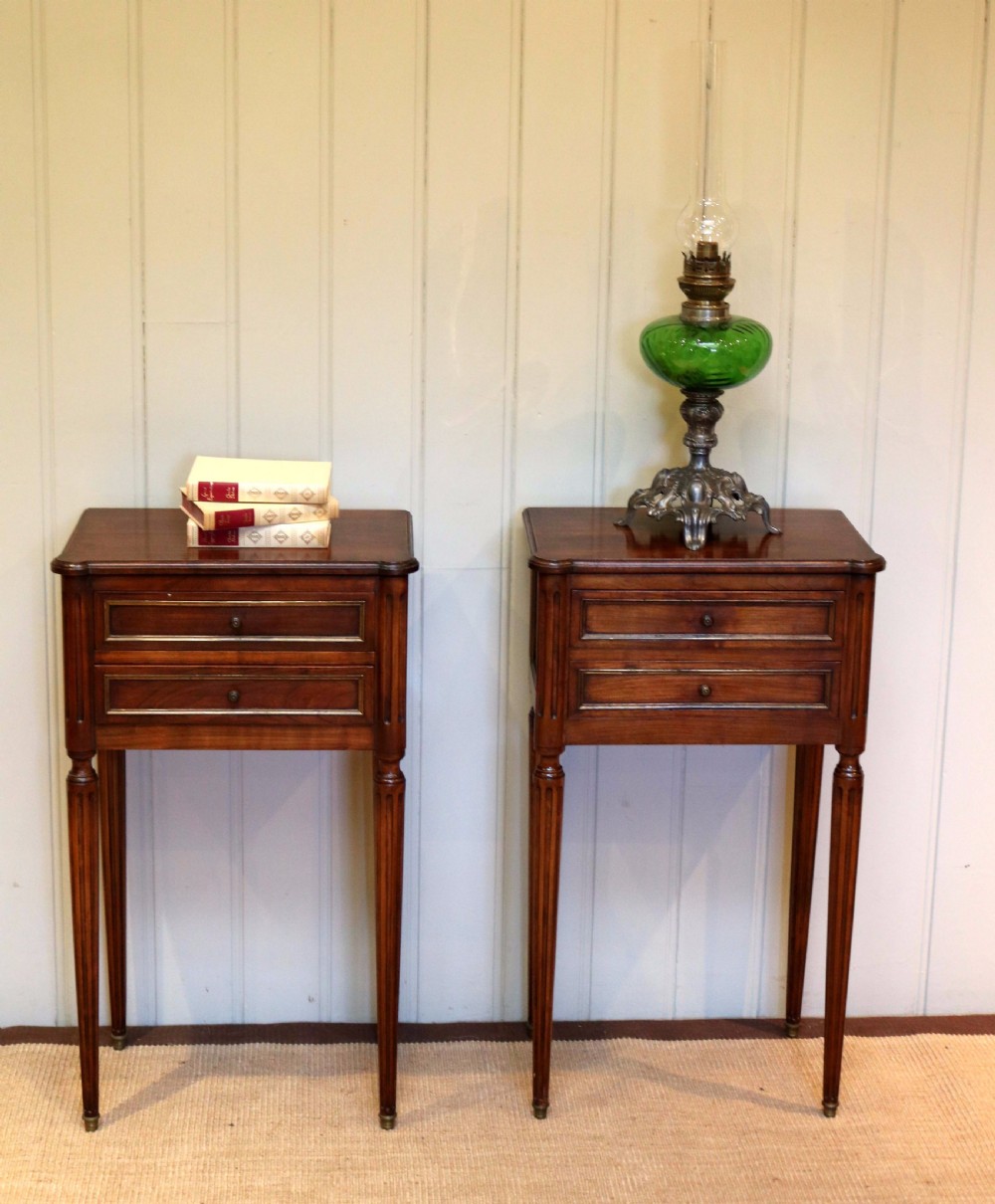 French Cherry Wood Bedside Cabinets View IV