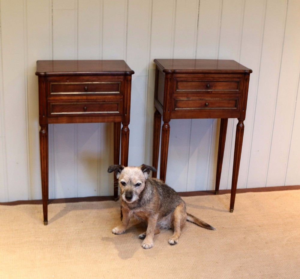French Cherry Wood Bedside Cabinets View V