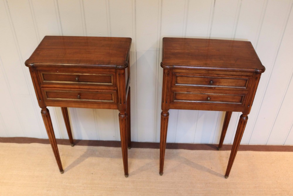 French Cherry Wood Bedside Cabinets View VI