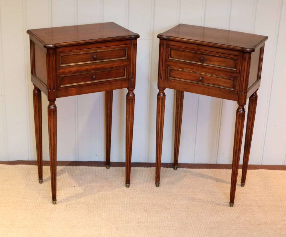 French Cherry Wood Bedside Cabinets View VII