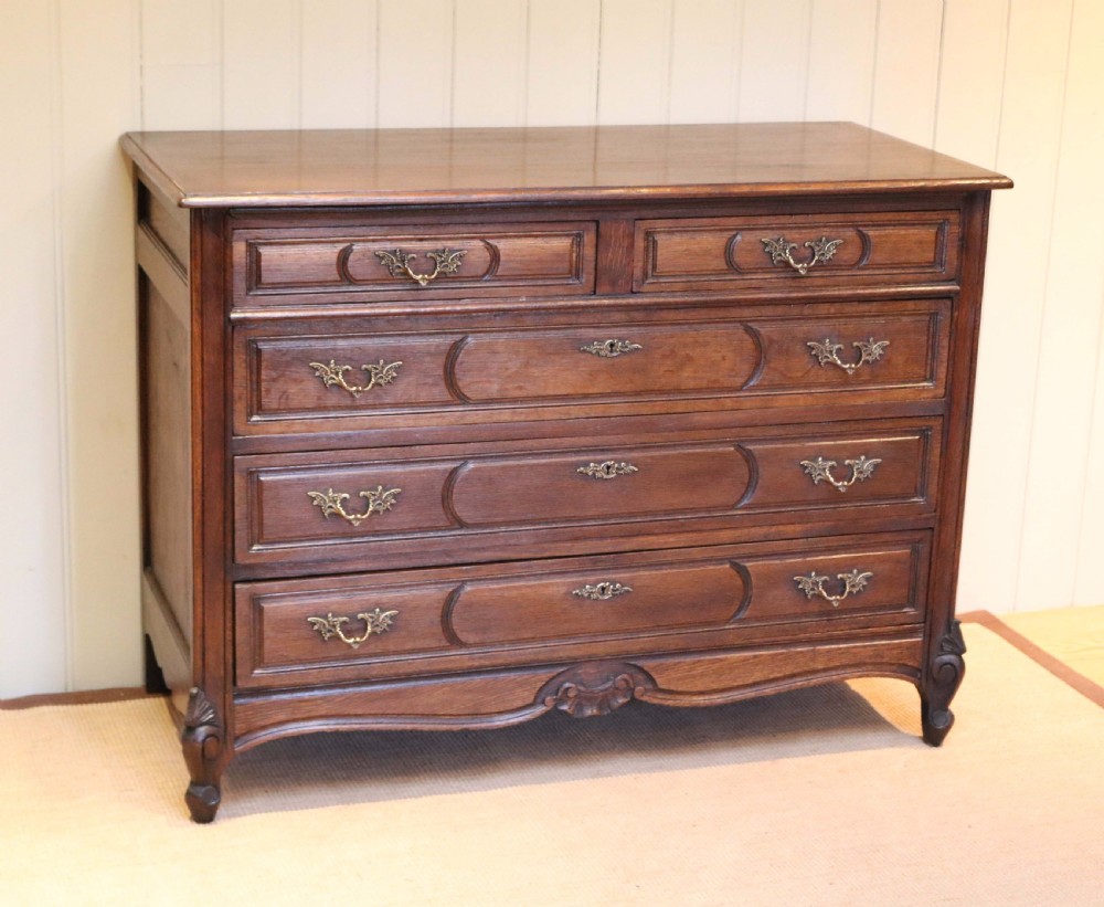 Substantial French Dark Oak Chest Of Drawers