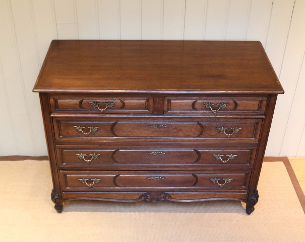 Substantial French Dark Oak Chest Of Drawers View II