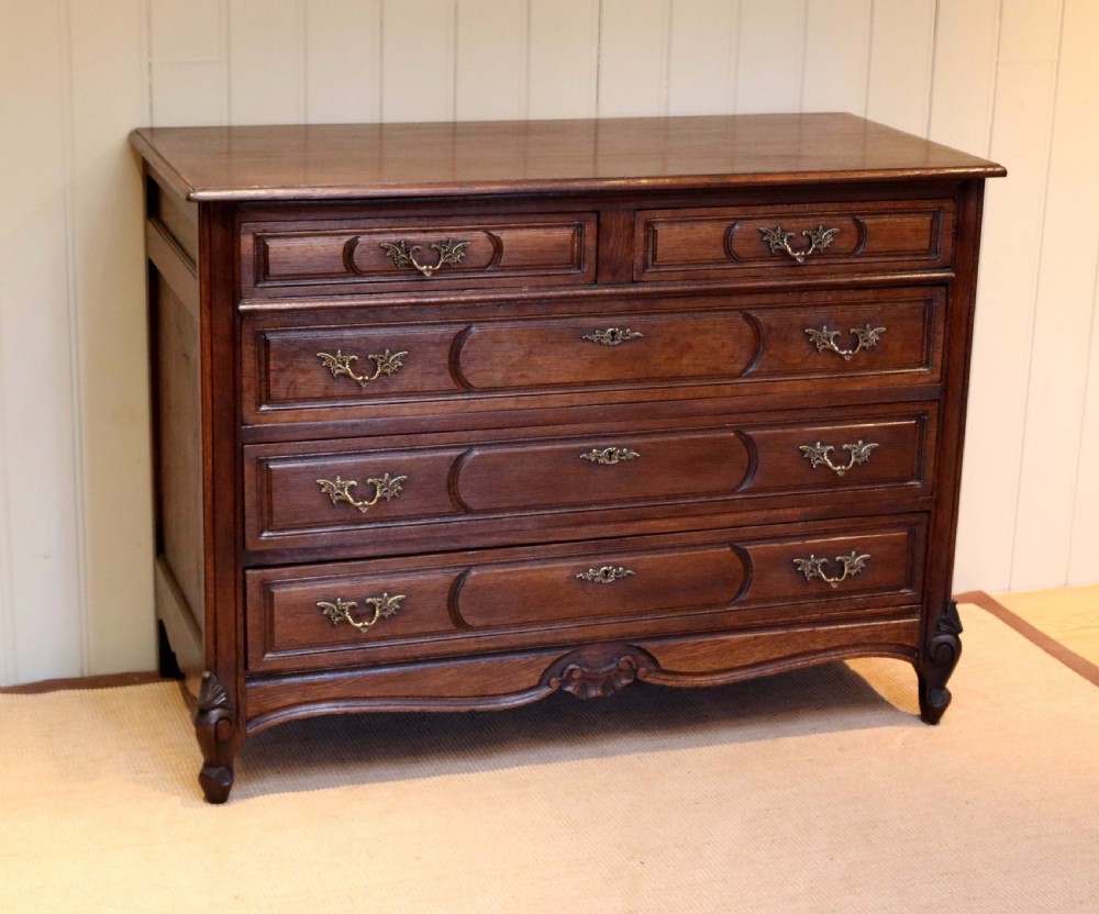 Substantial French Dark Oak Chest Of Drawers View IV