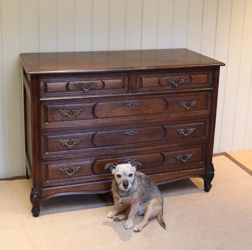 Substantial French Dark Oak Chest Of Drawers View VI