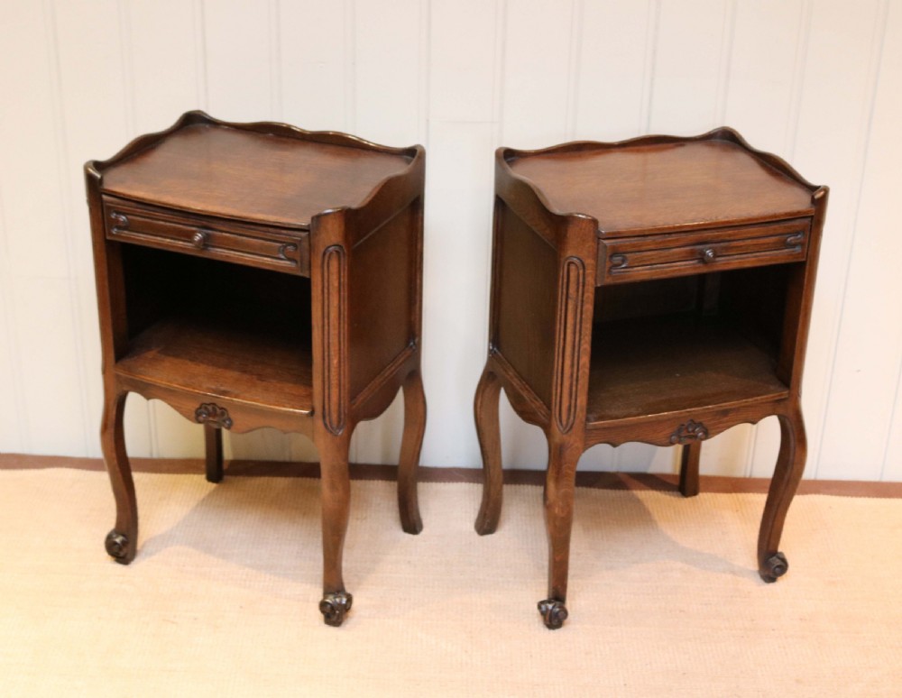 Pair Of French Oak Bedside Cabinets
