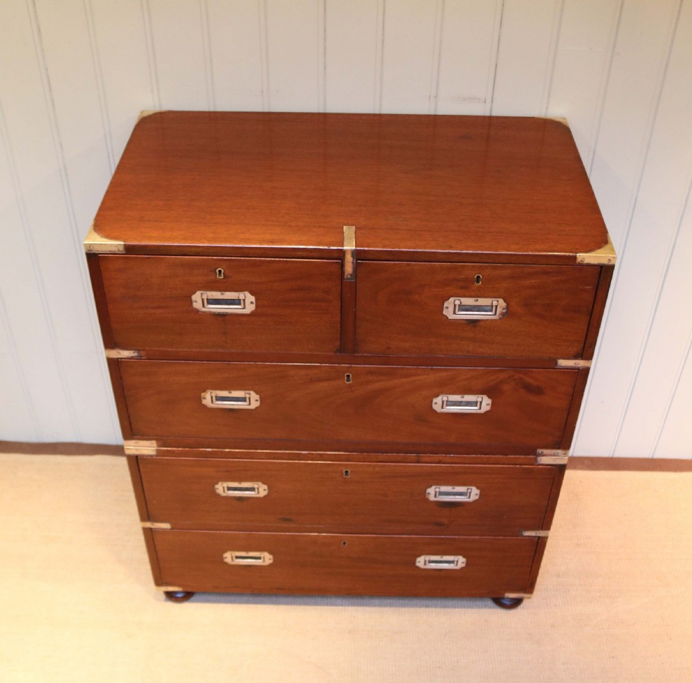Victorian Mahogany Brass Bound Military Chest  View III