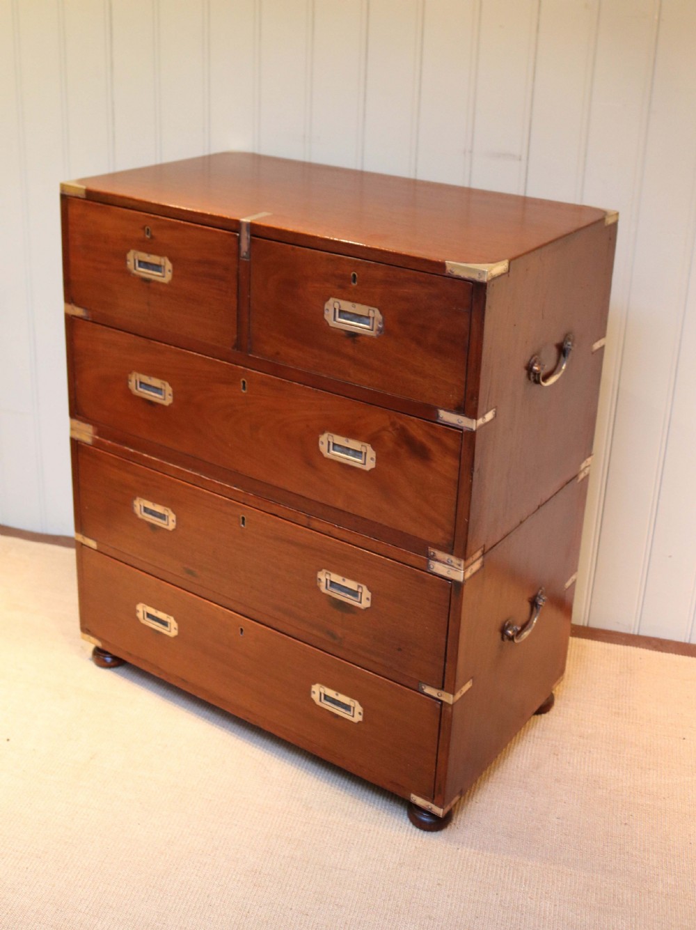 Victorian Mahogany Brass Bound Military Chest  View IV