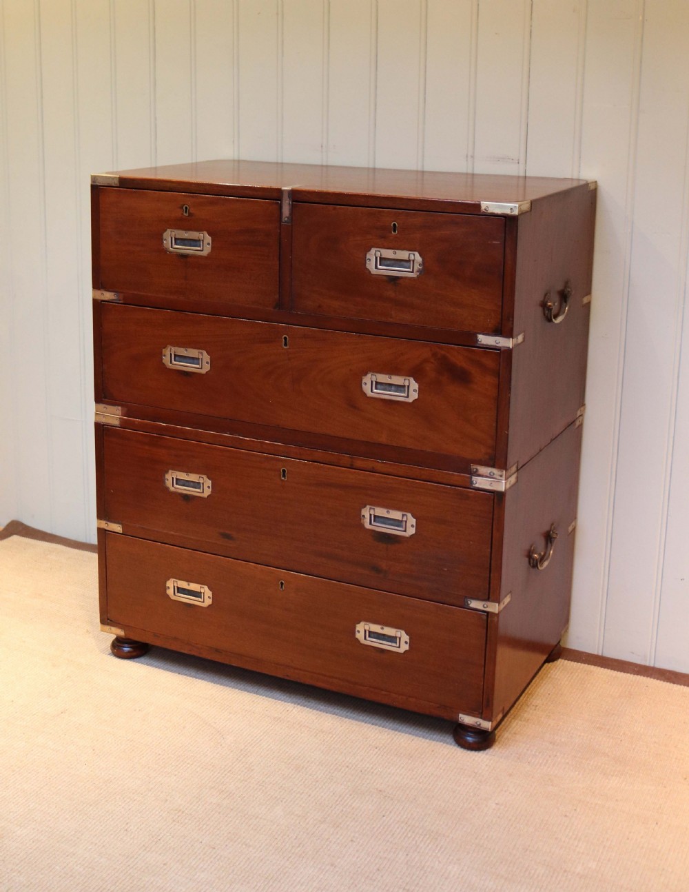 Victorian Mahogany Brass Bound Military Chest  View V