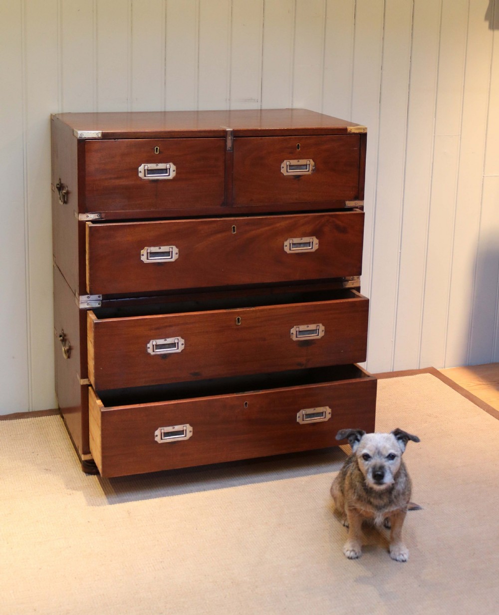 Victorian Mahogany Brass Bound Military Chest  View VII