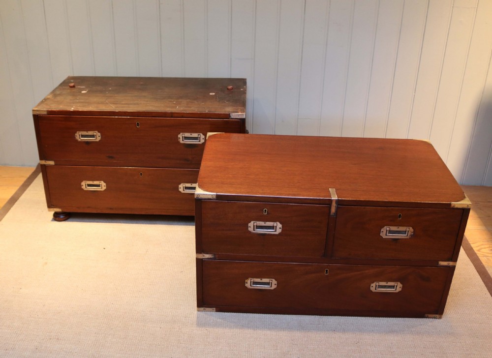 Victorian Mahogany Brass Bound Military Chest  View IX