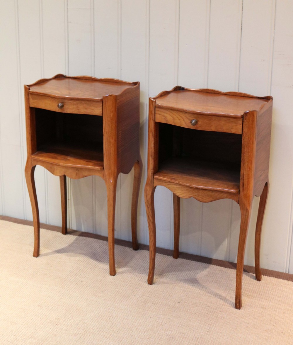 Pair of French Oak Bedside Cabinets 
