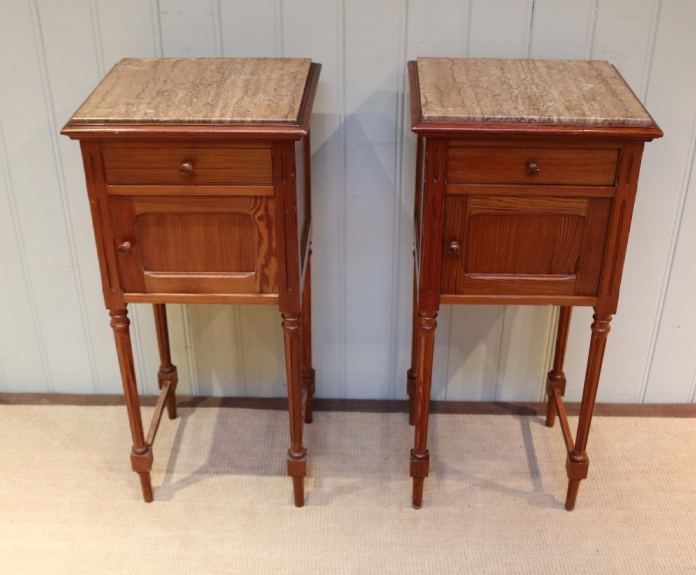 Pair Of Marble Top Pot Cupboards View II