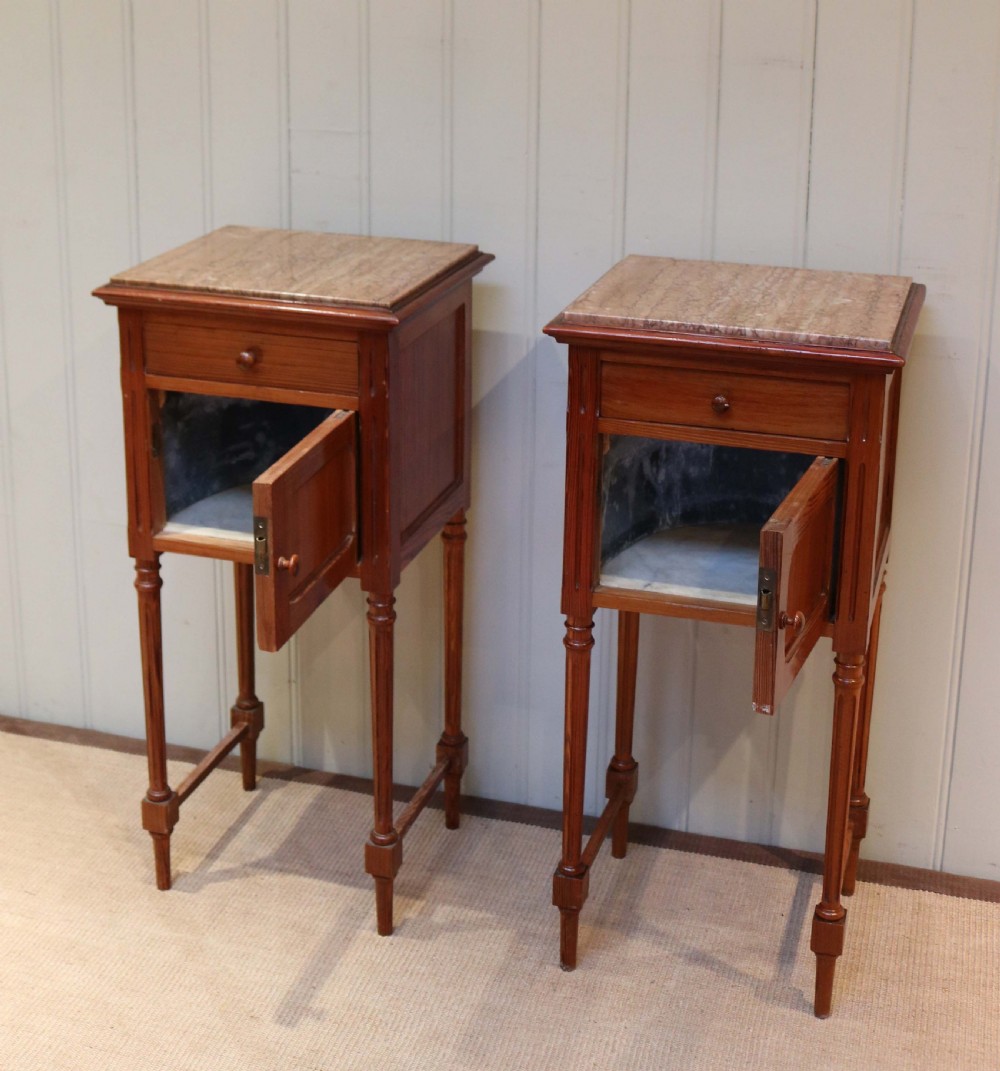 Pair Of Marble Top Pot Cupboards View III
