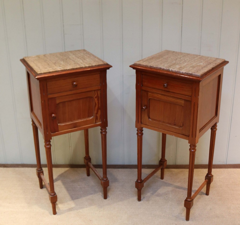 Pair Of Marble Top Pot Cupboards View VI