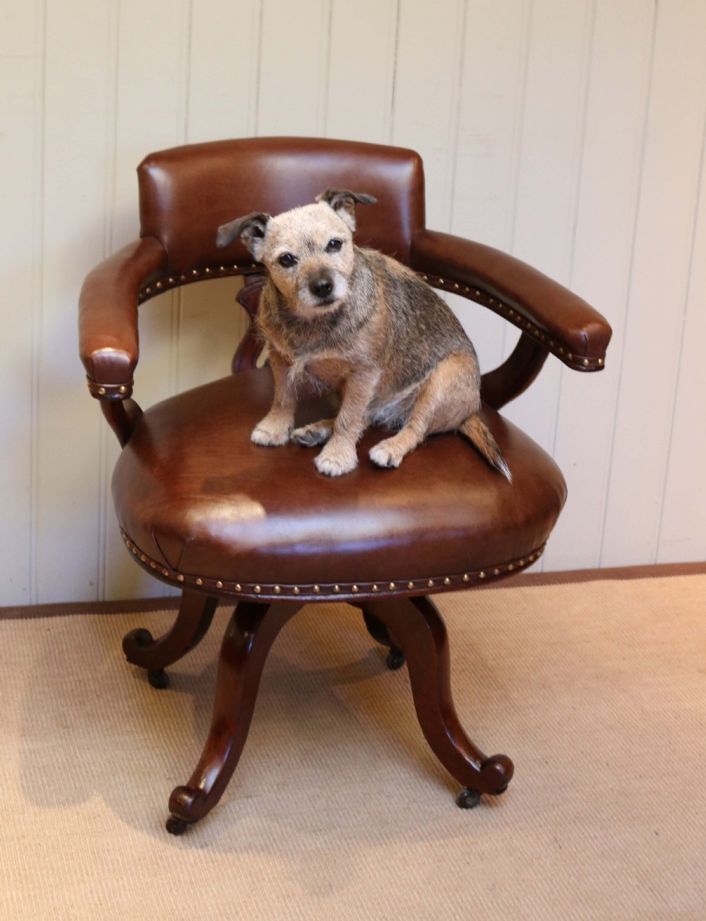 Victorian Mahogany And Leather Desk Chair  View V