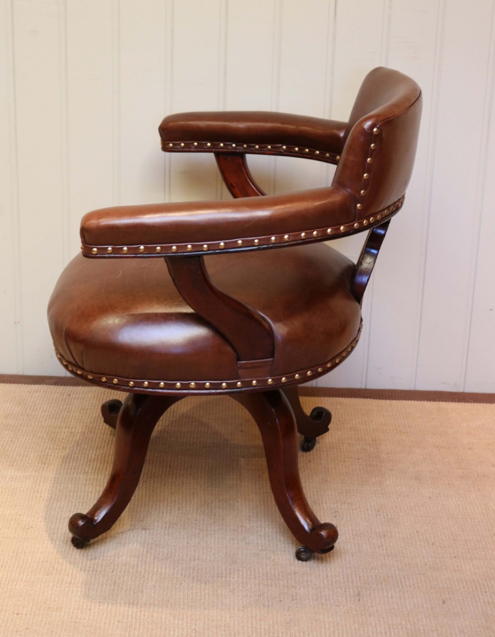 Victorian Mahogany And Leather Desk Chair  View VI
