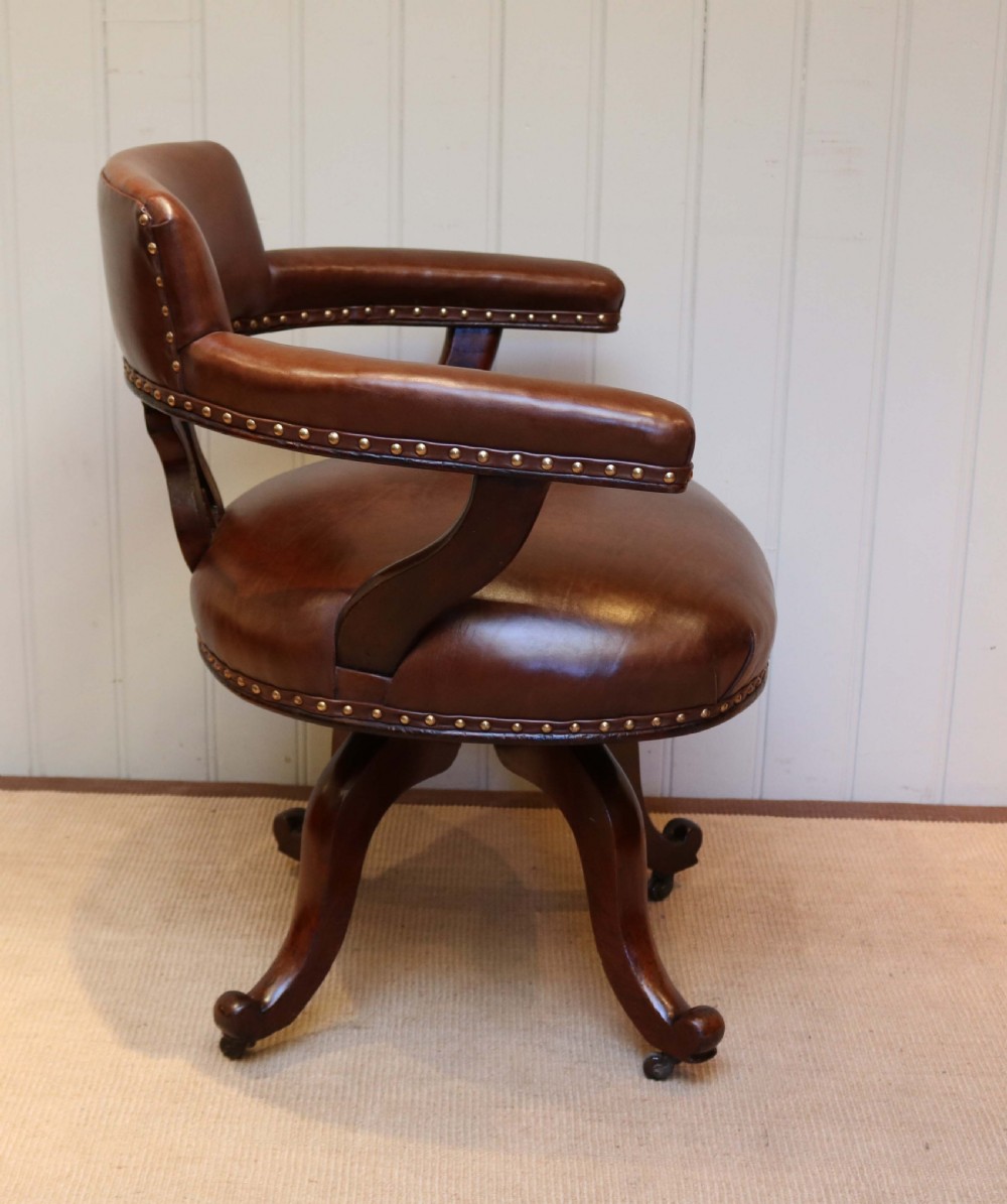 Victorian Mahogany And Leather Desk Chair  View VIII