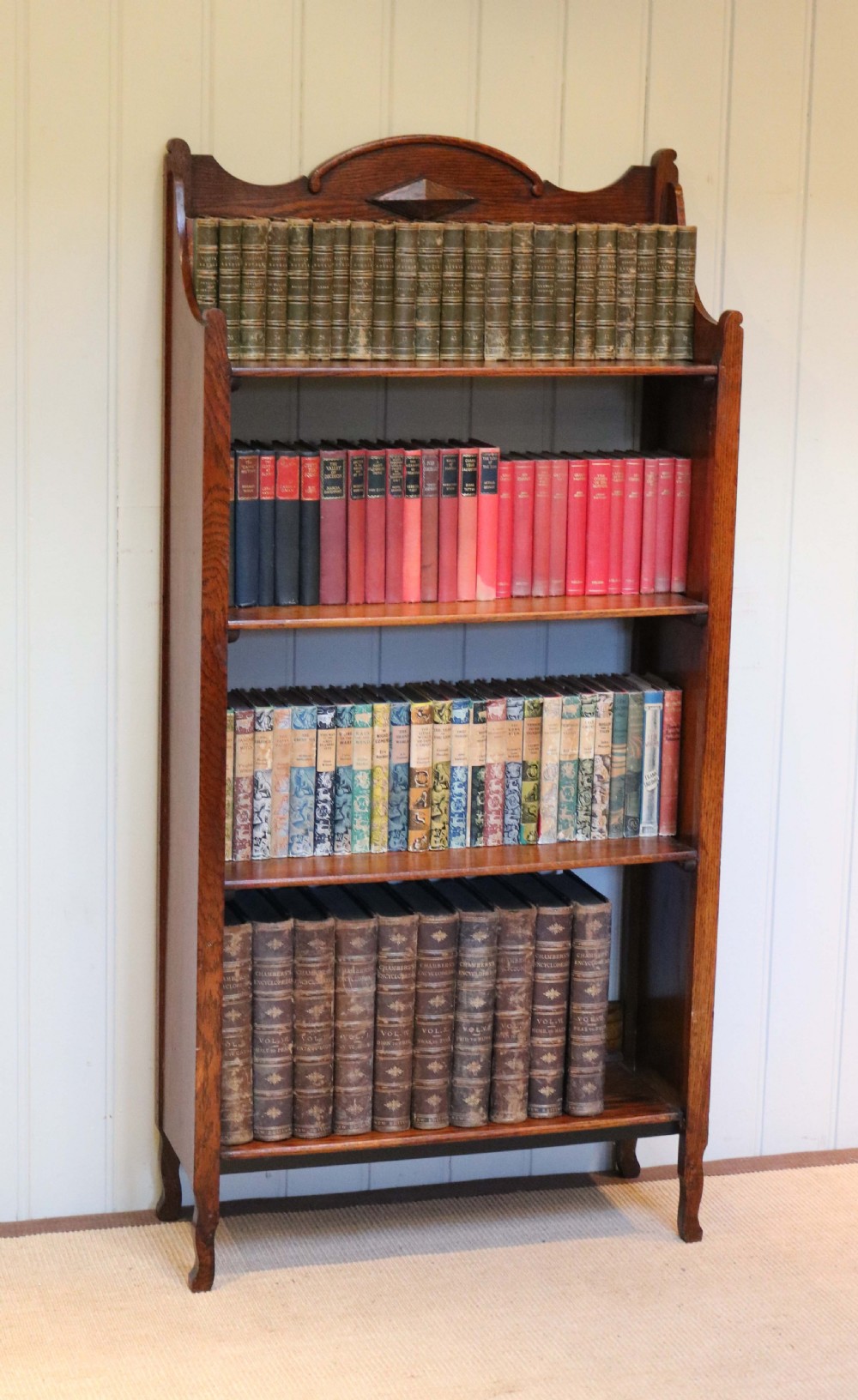 Arts And Crafts Oak Open Bookcase  View III