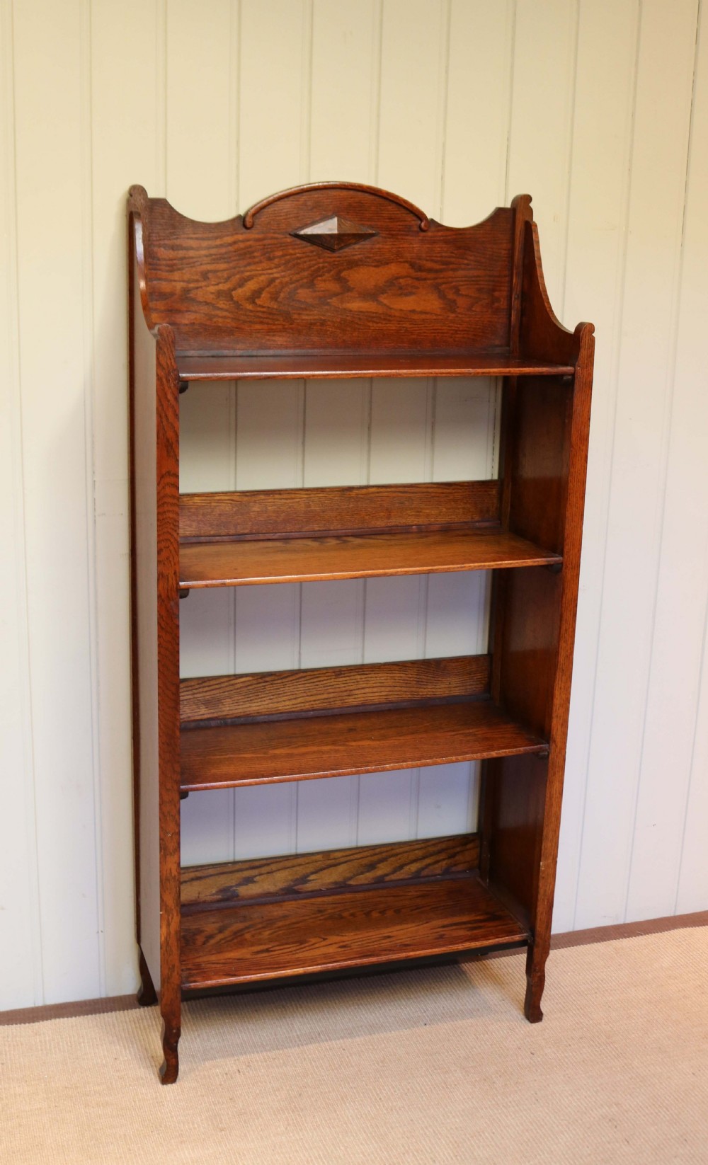 Arts And Crafts Oak Open Bookcase  View IV
