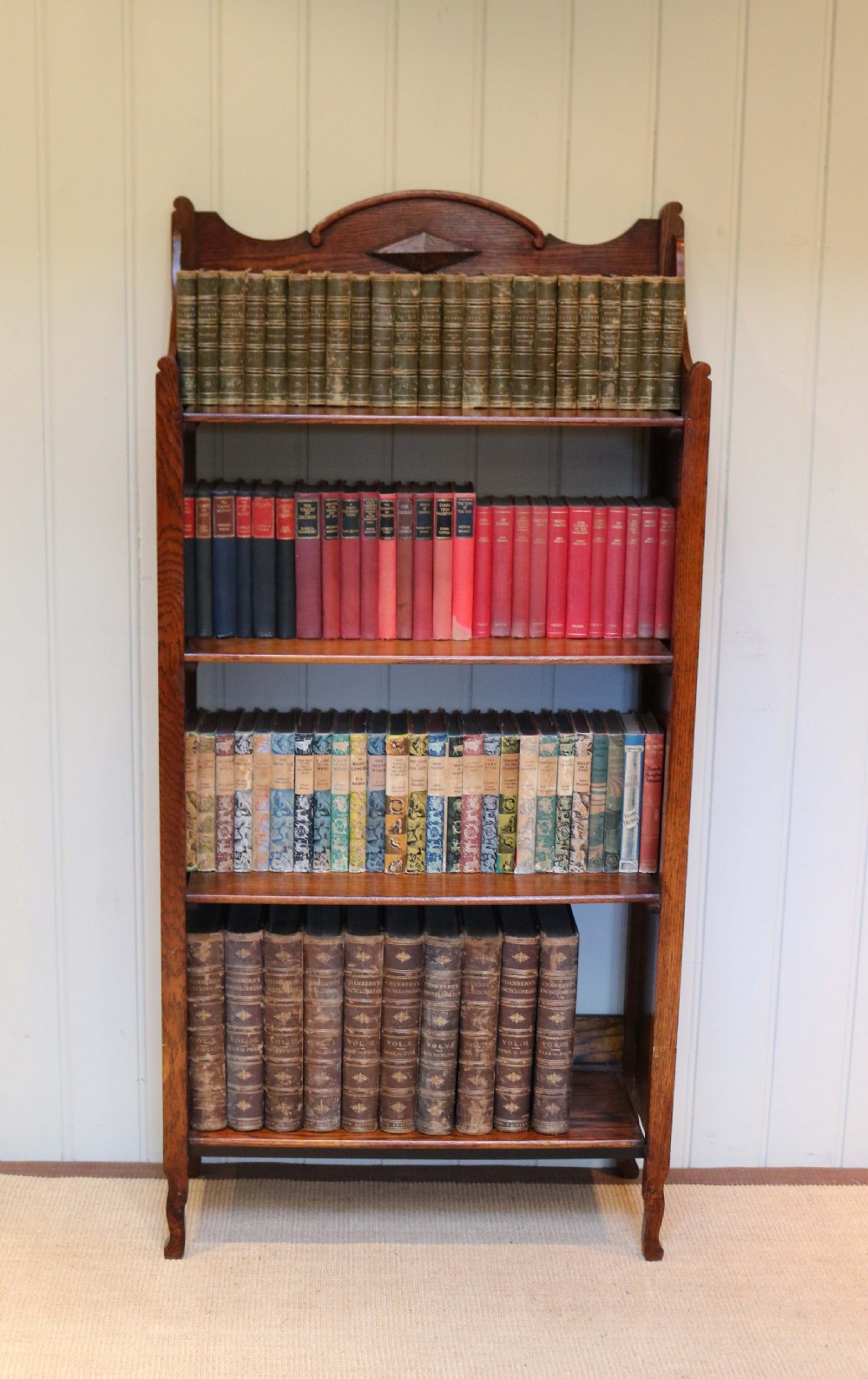 Arts And Crafts Oak Open Bookcase  View V