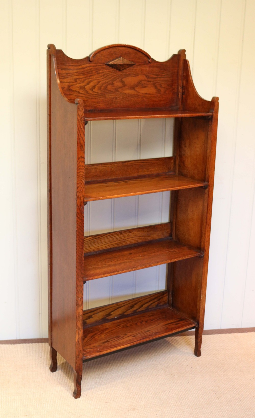Arts And Crafts Oak Open Bookcase  View IX