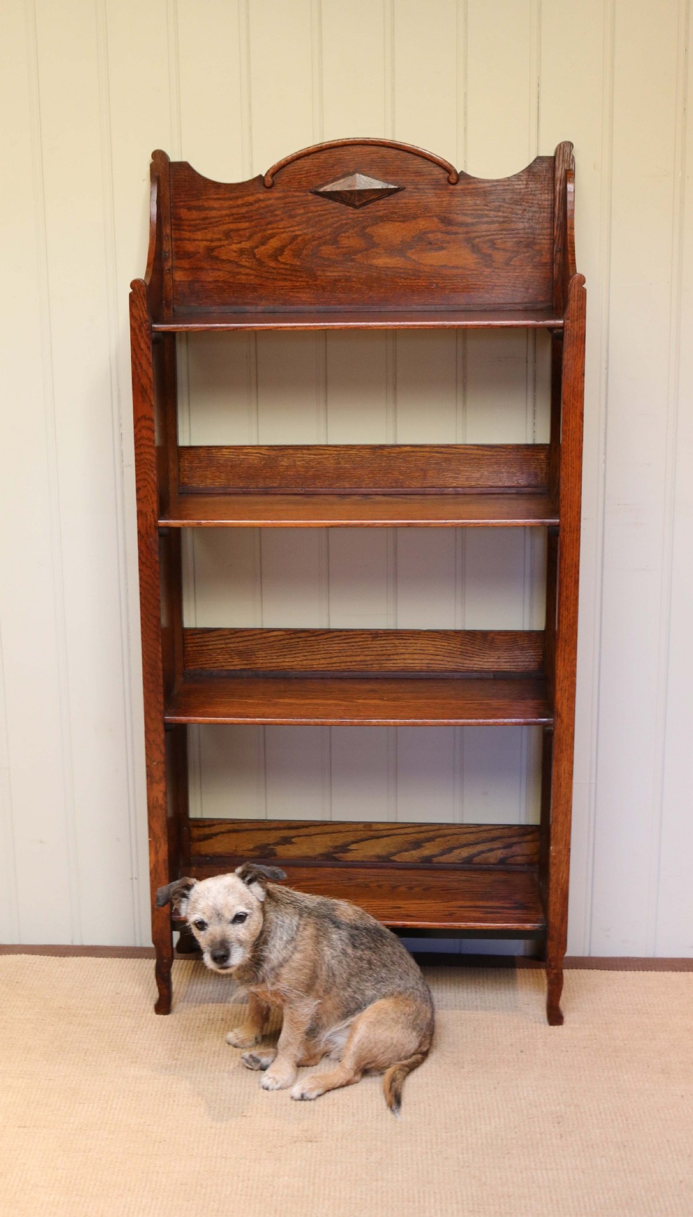 Arts And Crafts Oak Open Bookcase  View X