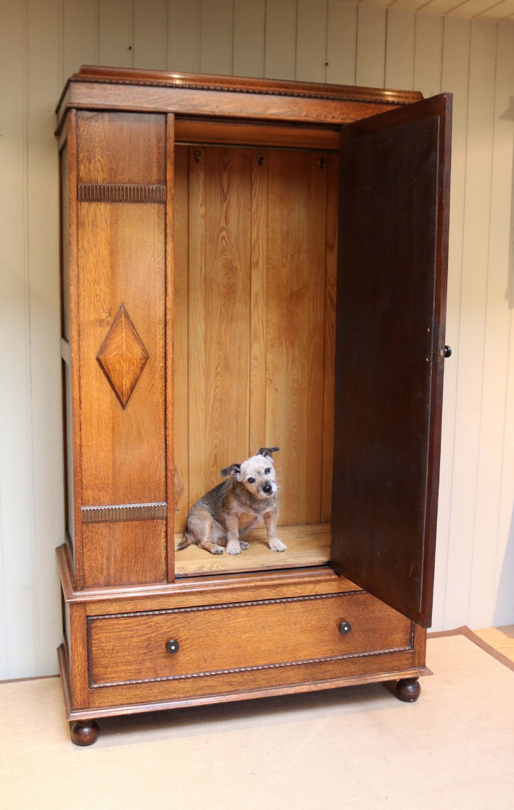 1920s Solid Oak Wardrobe View VI