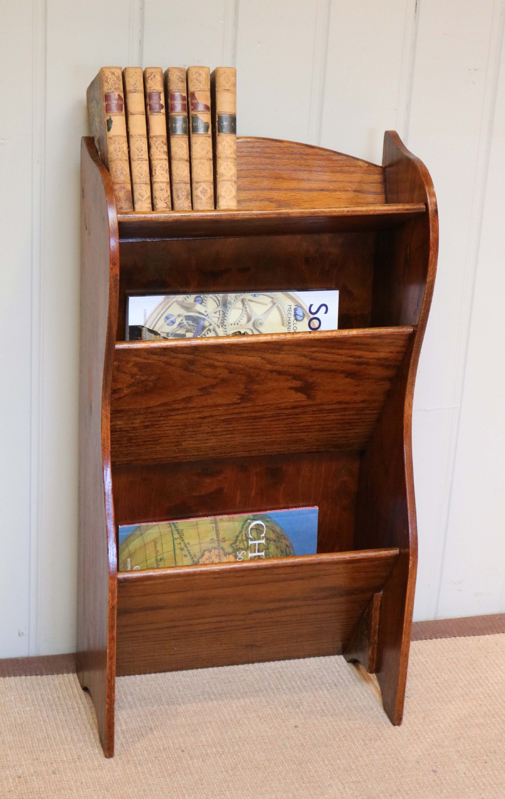 Edwardian Oak Magazine Stand 