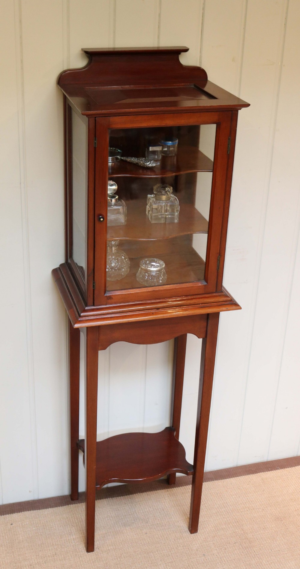 Small Proportioned Mahogany Display Cabinet On Stand View VI