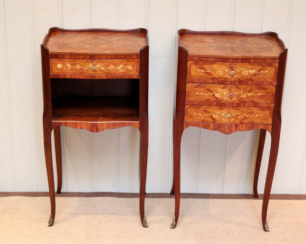Pair Of French Inlaid Bedside Cabinets View III