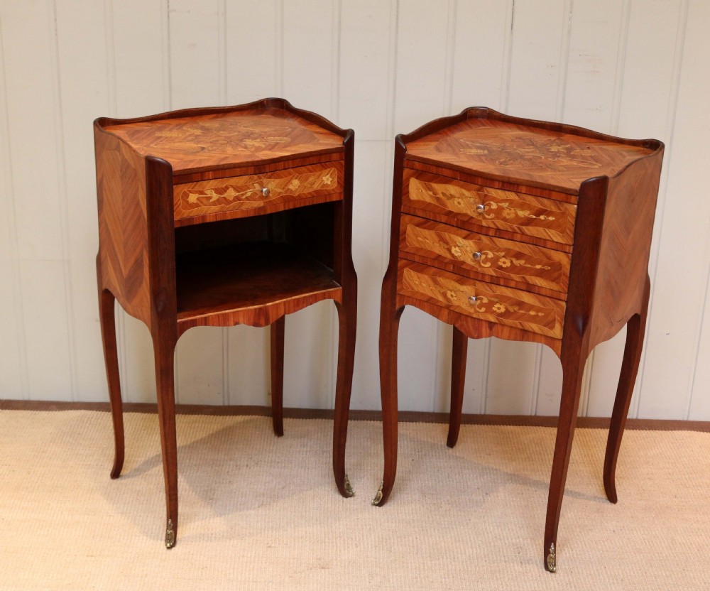 Pair Of French Inlaid Bedside Cabinets View IV