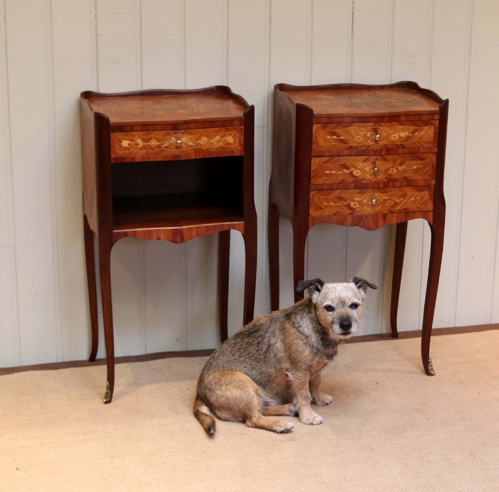 Pair Of French Inlaid Bedside Cabinets View V