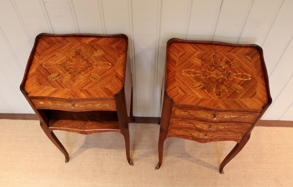 Pair Of French Inlaid Bedside Cabinets View IX