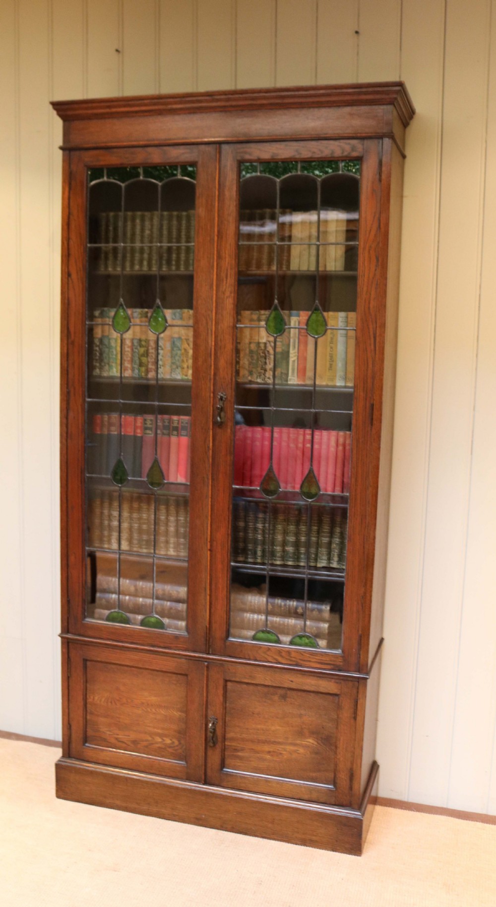 Tall Oak Cabinet Bookcase  View III