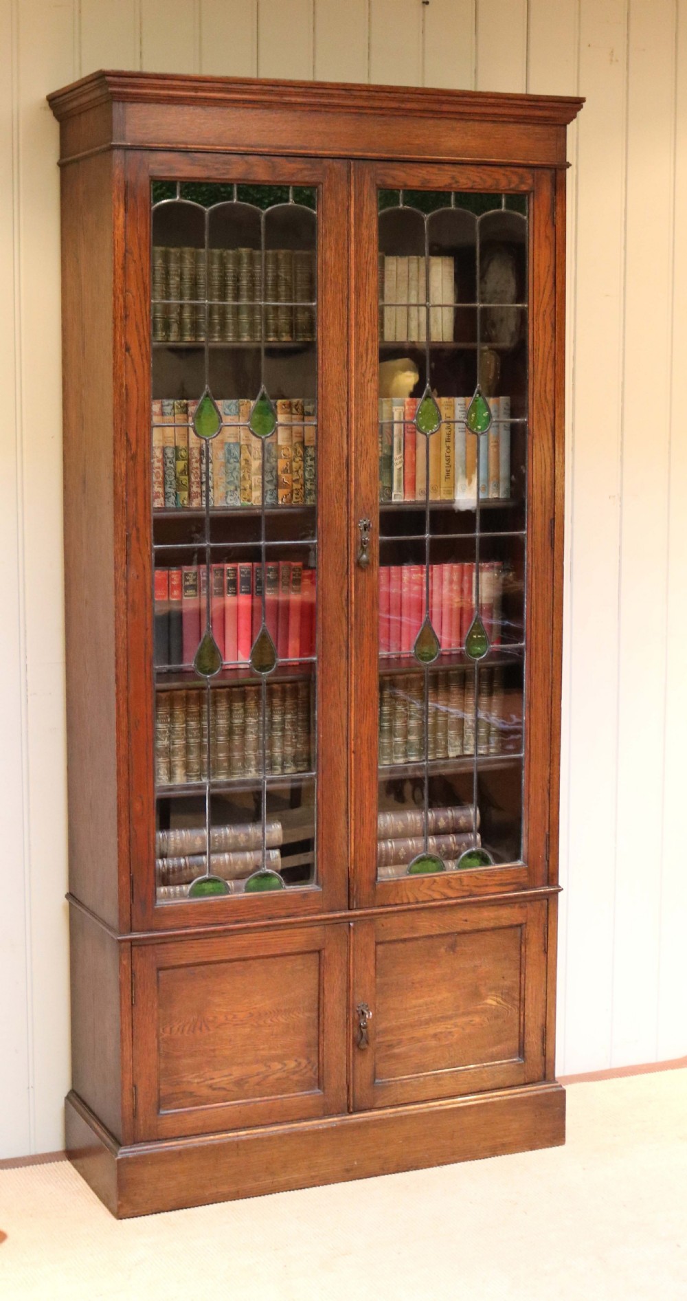 Tall Oak Cabinet Bookcase  View V