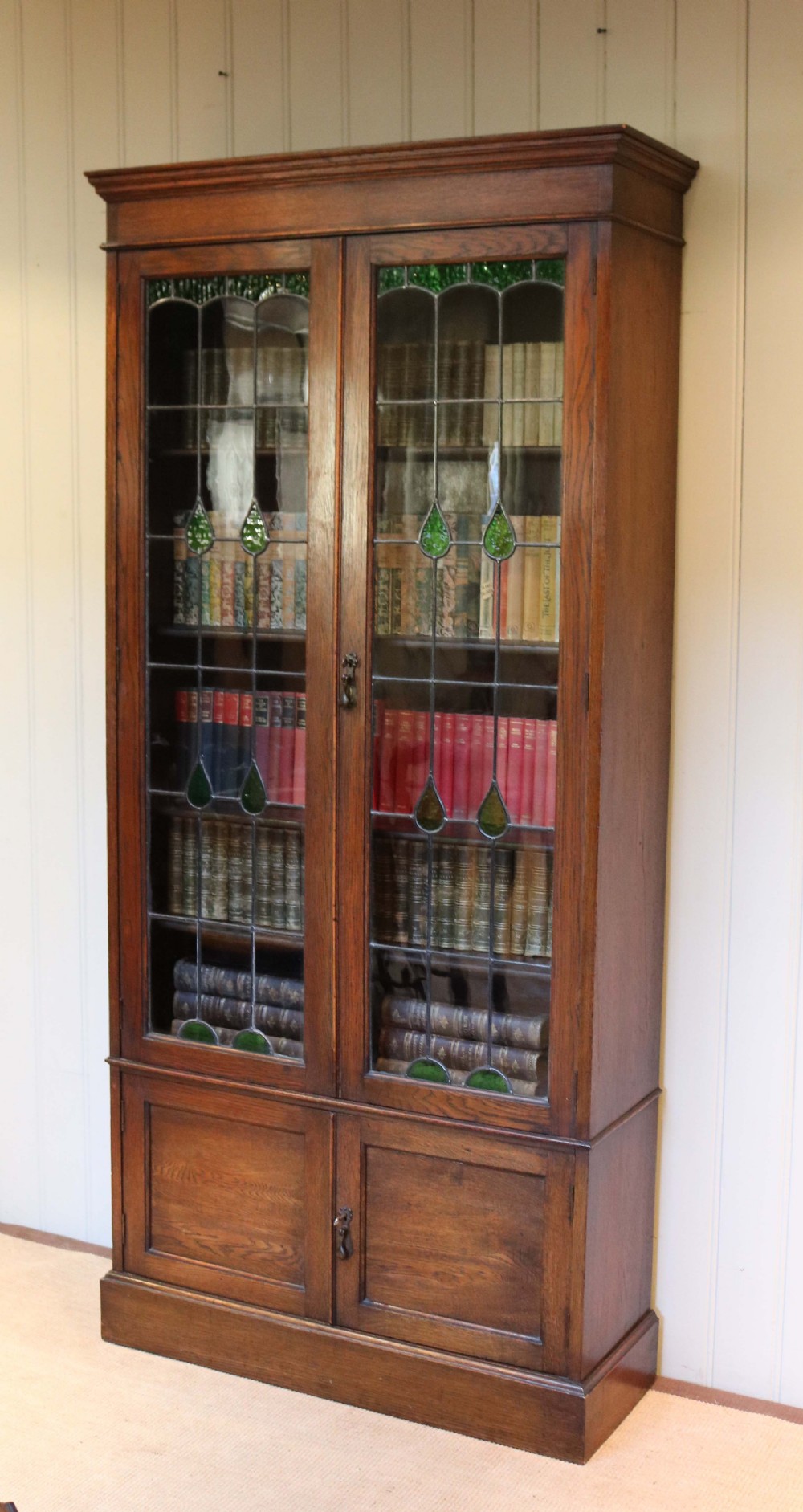 Tall Oak Cabinet Bookcase  View VI