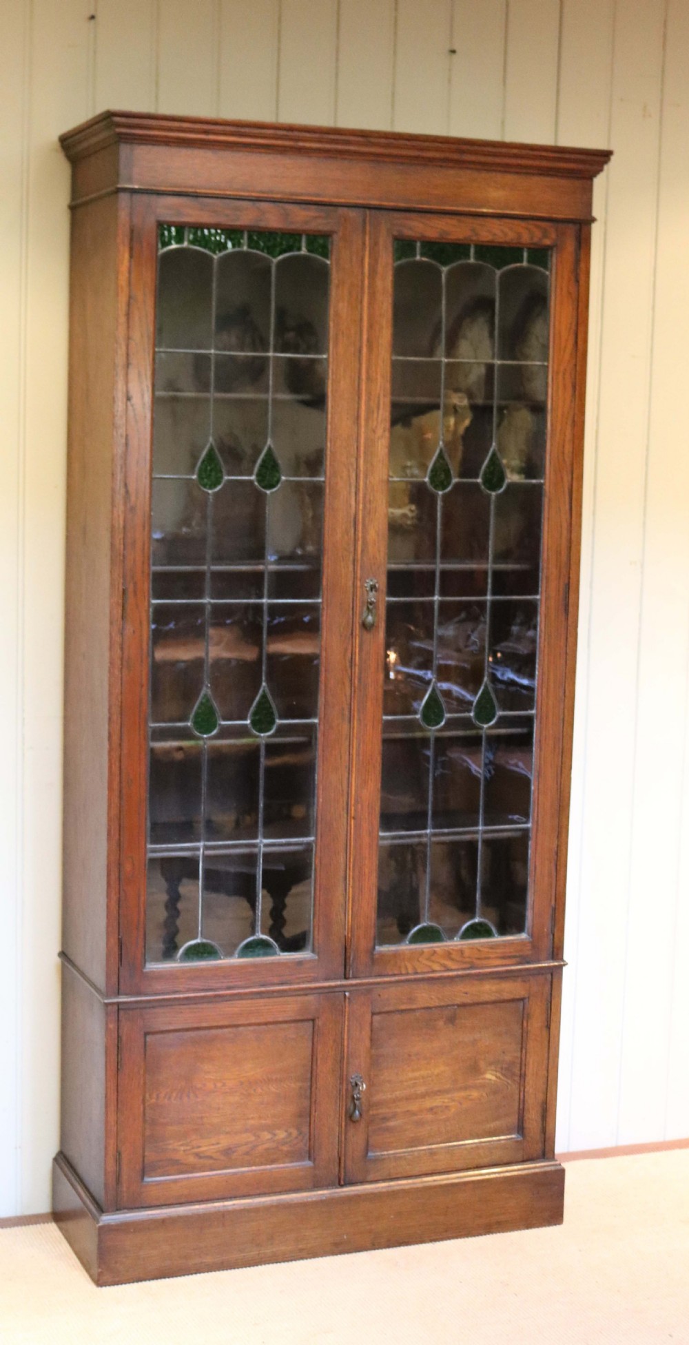 Tall Oak Cabinet Bookcase  View VII