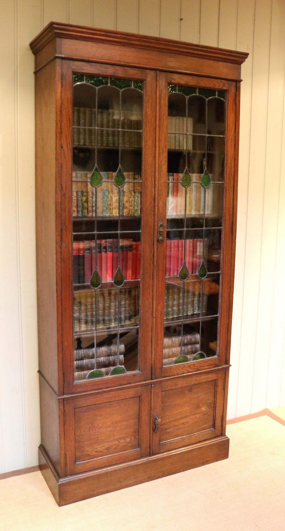 Tall Oak Cabinet Bookcase  View VIII