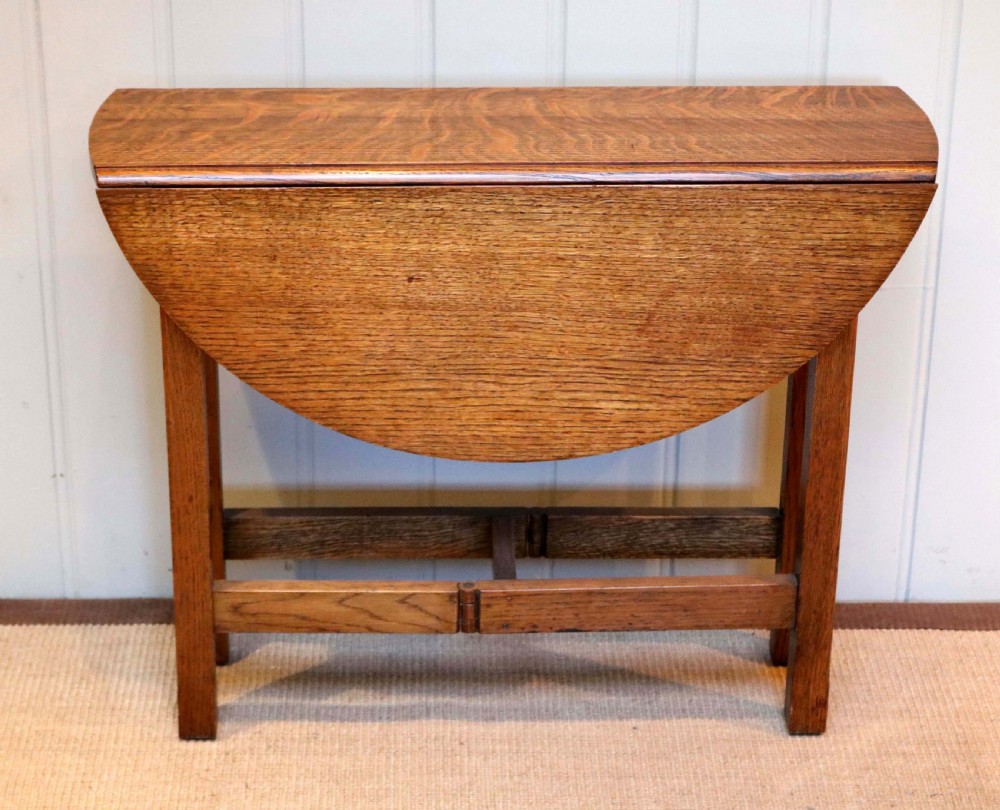 Small Light Oak Drop Leaf Table View IV
